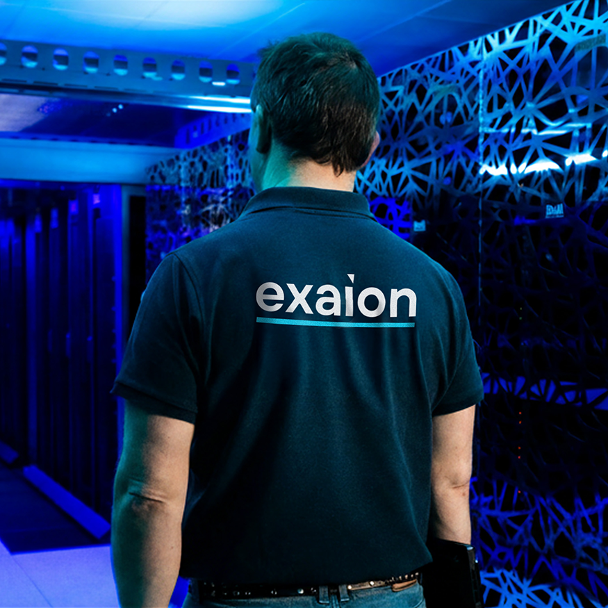 Exaion team member in a private cloud data center